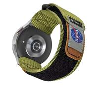 Made for Galaxy Watch 6/5 Band, NASA Licensed Rugged Nylon Leather Sports Strap With Woven Loop Design For 20mm Watch Bands, Tough Tactical Replacement Green