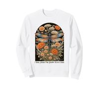 Made For Happy Sunny Days Dragonfly Floral Art Sweatshirt