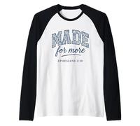 Made for More Vintage Christian Bible Verse Boho Floral Raglan Baseball Tee