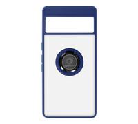 Made for Pixel 7 Pro Case Bi-material Metallic Ring Video Stand Blue