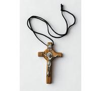 Made from Holy Land Olive Wood Crucifix Pendant - Handcrafted in Bethlehem and Jerusalme - Includes Certificate of Authenticity