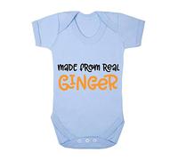 Made from Real Ginger Label Statement Baby Grow Vest, 3-6 Months, Pastel Blue