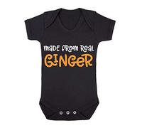 Made from Real Ginger Label Statement Baby Grow Vest, 6-12 Months, Black