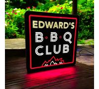 Made Happy Personalised BBQ LED Light Box | Personalised Gifts For Dad & Gifts For Him | Personalised Neon Sign & Cooking Gifts for Men | BBQ Gifts For Men & Birthday Gifts For Dad