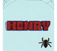 MADE HAPPY Personalised Spider Hero Sign For Name | Room Decorations For Gaming Room Accessories & Man Cave | Spider Bedroom Decor | Customised Gifts | Boys Room Decor & Boys Bedroom Decor