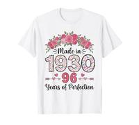 Made in 1930 Floral 96th Birthday Gifts Women 96 Years Old T-Shirt