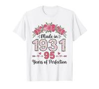 Made in 1931 Floral 95th Birthday Gifts Women 95 Years Old T-Shirt