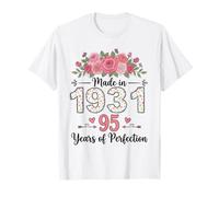Made in 1931 Floral 95th Birthday Gifts Women 95 Years Old T-Shirt