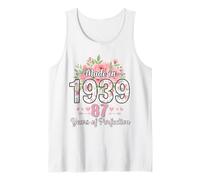 Made in 1939 Floral 87th Birthday Gifts Women 87 Years Old Tank Top