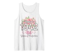 Made in 1942 Floral 84th Birthday Gifts Women 84 Years Old Tank Top