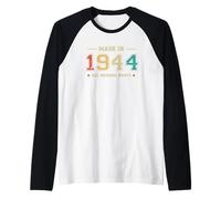 Made in 1944 All Original Parts Funny Birthday Born in 1944 Raglan Baseball Tee