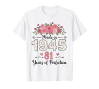 Made in 1945 Floral 81st Birthday Gifts Women 81 Years Old T-Shirt