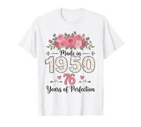 Made in 1950 Floral 76th Birthday Gifts Women 76 Years Old T-Shirt
