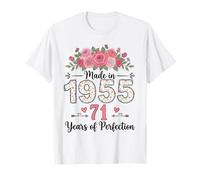 Made in 1955 Floral 71st Birthday Gifts Women 71 Years Old T-Shirt