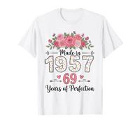 Made in 1957 Floral 69th Birthday Gifts Women 69 Years Old T-Shirt