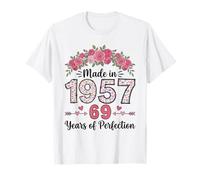 Made in 1957 Floral 69th Birthday Gifts Women 69 Years Old T-Shirt
