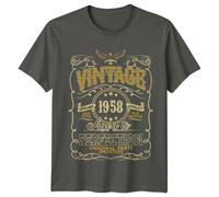 Made in 1958 Mens T-Shirt 68th Birthday Gift Vintage Graphic Tee 3XL Light Graphite