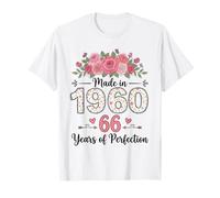 Made in 1960 Floral 66th Birthday Gifts Women 66 Years Old T-Shirt