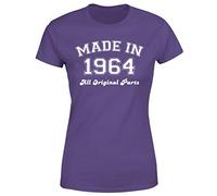 Made in 1964 All Original Parts T-Shirt 61st Birthday Womens Gift Ideas Purple 12-14