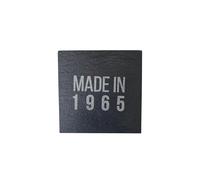 Made in 1965 Slate Coaster - 60th Birthday Gift for Men or Women - Square Laser Engraved Stone Drink Mat - Funny Gift Idea - Vintage Born in 1965 Design