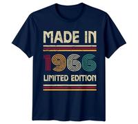 Made in 1966 Mens T-Shirt 59th Birthday Gift Vintage Fifty Nine Year Old Tee M Navy Blue