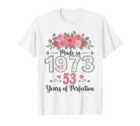 Made in 1973 Floral 53rd Birthday Gifts Women 53 Years Old T-Shirt