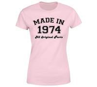 Made in 1974 All Original Parts T-Shirt 52nd Birthday Womens Gift Ideas Light Pink 12-14