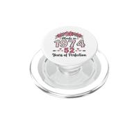 Made In 1974 Floral 52nd Birthday Gifts Women 52 Years Old PopSockets PopGrip for MagSafe