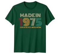 Made in 1975 All Original Parts Limited Edition Mens T-Shirt 50th Birthday Tee XL Bottle Green
