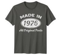 Made in 1976 Mens T-Shirt 50th Birthday Gift Vintage Fifty-Ninth Year Old Tee M Light Graphite