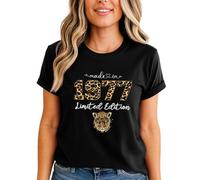 Made in 1977 Womens Graphic T-Shirt 49th Birthday Limited Edition Leopard Print Tee