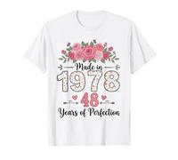 Made in 1978 Floral 48th Birthday Gifts Women 48 Years Old T-Shirt