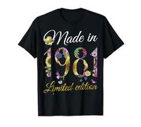 Made in 1981 Tee 41 Year Old Sunflowers Floral 41st Birthday T-Shirt