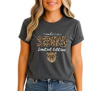 Made in 1985 Limited Edition Leopard Print Womens Graphic T-Shirt 40th Birthday Vintage Tee M (12-14) Dark Heather
