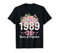 Made in 1989 Floral 36th Birthday Gifts Women 36 Years Old T-Shirt