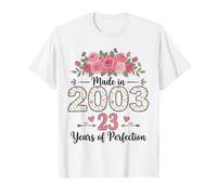 Made in 2003 Floral 23rd Birthday Gifts Women 23 Years Old T-Shirt