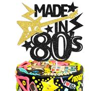 Made in 80's Cake Topper, Retro Hip Hop Cake Decorations for Born in the 80's 90’s Decade Throwback Party Decorations Supplies