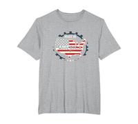 Made in America Patriotic US Flag Map Industrial T-Shirt, Men's Big and Tall, Heather Grey, 5X Tall