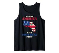 Made in America with Costa Rican parts USA Costa Rica flag Tank Top