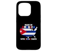 Made-in America With Cuban Parts Cuba USA Flag USA Root Case for iPhone 15 Pro