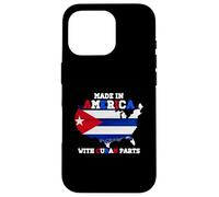 Made-in America With Cuban Parts Cuba USA Flag USA Root Case for iPhone 16 Pro