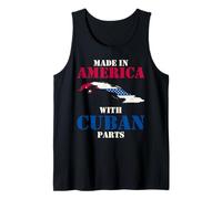 Made in America with Cuban parts USA Cuba flag Tank Top