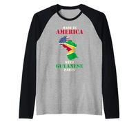Made in America with Guyanese Parts USA Guyana Flag Raglan Baseball Tee
