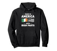 Made In America With Irish Roots US Flag Pullover Hoodie