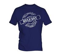 Made In Belfast - Mens T-Shirt Top, Size Large, Colour Blueberry Bean