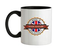 Made in Bishop Auckland - 11oz - Ceramic Two-Tone Mug for Coffee/Tea - Black/White - One Size