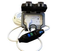Made in Britain 25m RCD Protected 13A plug to IP66 rated 2 gang Socket Outdoor Extension Cable. Ideal for using Pressure washer, Pool Pumps, Tools, Lighting (25 metre length)