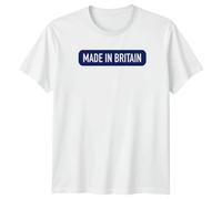 Made in Britain British National Identity Mens T-Shirt Womens Graphic Tee Patriotic Apparel XL White