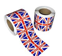 Made in Britain Stickers, 1,000 PCS, Union Jack Flag Labels, Size 60mm x 35mm, British Made Decals, Great Britain Tags, Manufactured in England, 2 Rolls