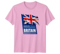 Made in Britain Union Jack British Heritage National Identity Mens T-Shirt Womens Tee Graphic Top Souvenir British Culture 2XL Light Pink